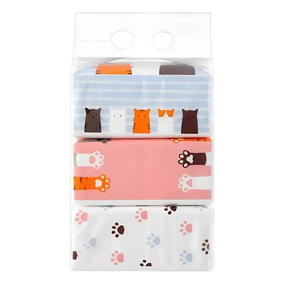 Lenços De Papel Miniso Linha Gatos Cute Pets Pacote Com 3 Un