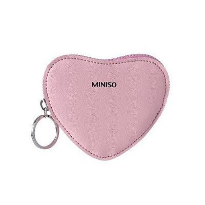 PORTA MOEDAS MODELO CORAÇÃO COR ROSA TAMANHO 11X9cm.