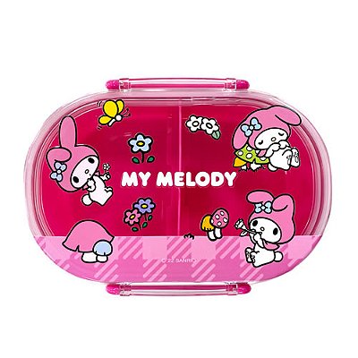 BENTO BOX COM TRAVAS LATERAIS E DIVISÓRIA MODELO SANRIO MY MELODY 650ml.