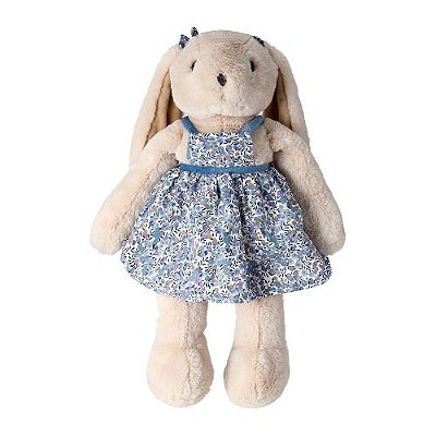 PELUCIA MODELO COELHO DE VESTIDO TAMANHO 26cmx23cmx28cm COR AZUL