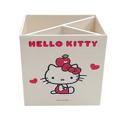 PORTA CANETAS HELLO KITTY APPLE COM 3 DIVISÓRIAS