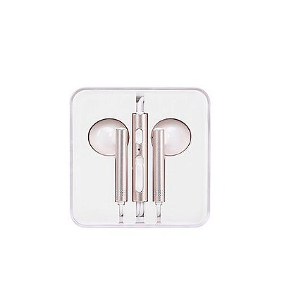 Fone De Ouvido com Microfone - Earphones/Dourado