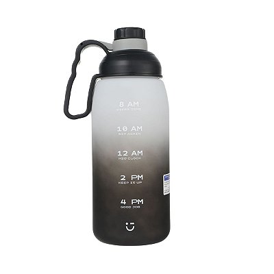 GARRAFA DE PLÁSTICO COM CANUDO E ALÇA PRETA  1800 ML.