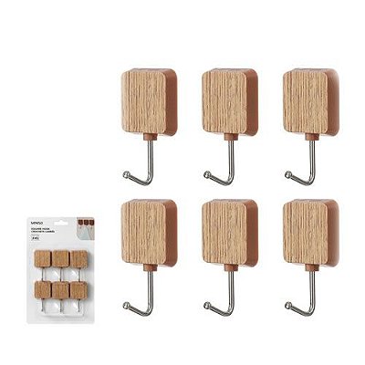 KIT GANCHO ADESIVO QUADRADO 6 PEÇAS
