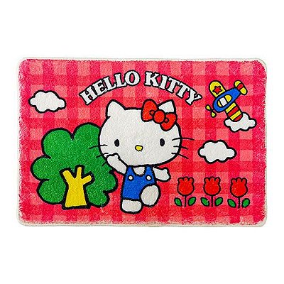 TAPETE MACIO SANRIO COLEÇÃO HELLO KITTY VERMELHO TAMANHO 60X40 CM.