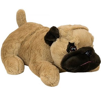 Pelúcia Cachorro Pug - Marrom - 50cm