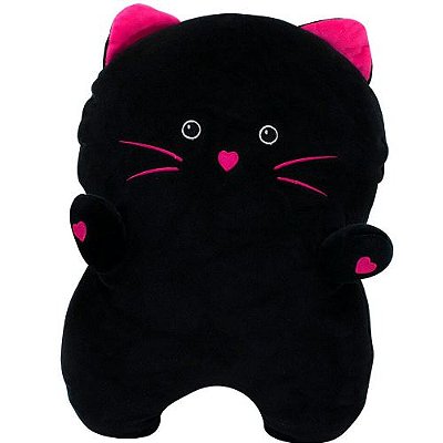 Gato de Pelúcia - Preto/Rosa - +2m