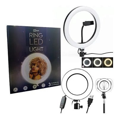 Ring Led Light, 3 funções - 26cm