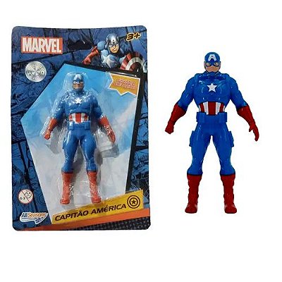 BONECO DE PLÁSTICO MARVEL CAPITÃO AMERICA 9,5cm.