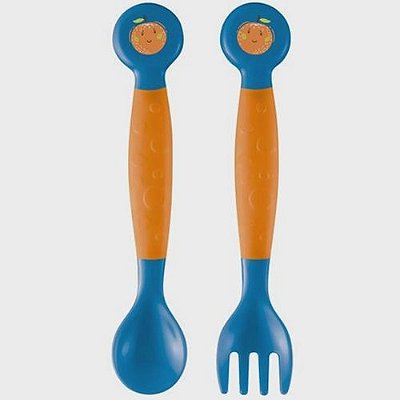 KIT TALHERES FLEXIVEIS FUNNY MEAL LARANJITO