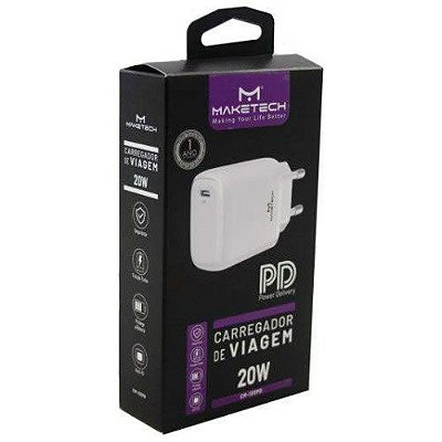 CARREGADOR DE VIAGEM ENTRADA TIPO C 20W (PD)