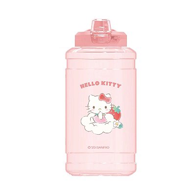 GARRAFA DE PLÁSTICO COM CANUDO MODELO SANRIO HELLO KITTY 1.900 ML.