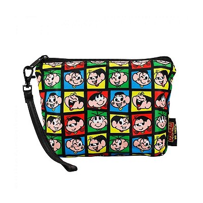 NECESSAIRE ROSTOS DA TURMA DA MÔNICA TAMANHO 20 X 14 CM.