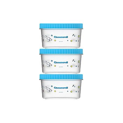 CONJUNTO DE POTES SANRIO MODELO CINNAMOROLL 3PÇS 500 ML.