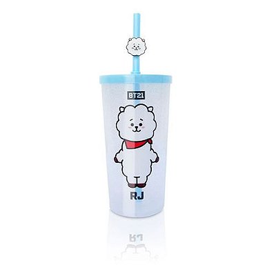 Garrafa de água com canudo BT21 - RJ 700ml
