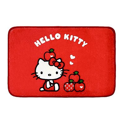 TAPETE SANRIO COLEÇÃO HELLO KITTY COM MAÇÃ NA CABEÇA 60X40 .