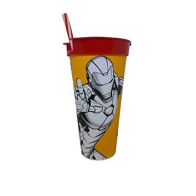 COPO PARA COLORIR C/ COMP. MARVEL HOMEM DE FERRO 700 ML
