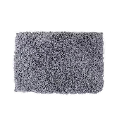 TAPETE TUFADO ANTIDERRAPANTE COR CINZA TAMANHO 60 X 40 CM.