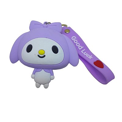 CHAVEIRO PORTA MOEDAS DE SILICONE MODELO SANRIO 10 X 9 CM.
