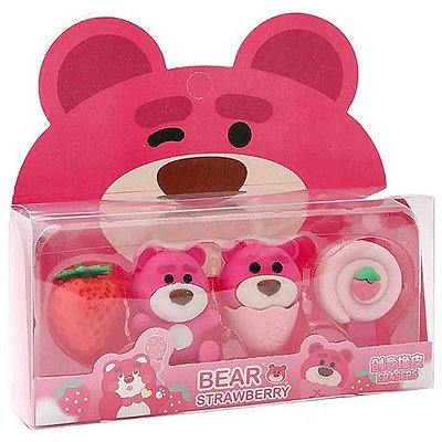 KIT DE MINI BORRACHAS ESCOLAR COLEÇÃO DISNEY LOTSO 4 PÇS.