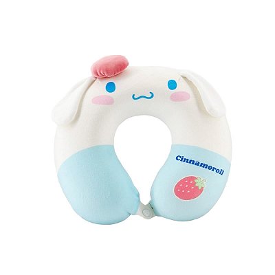ALMOFADA DE PESCOÇO FORMATO DE U MODELO SANRIO CINNAMOROLL 30 X 28 CM.