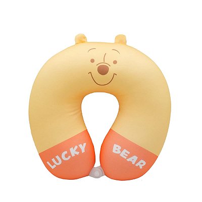 ALMOFADA DE PESCOÇO FORMATO DE U COLEÇÃO DISNEY URSINHO POOH 30 X 28 CM.