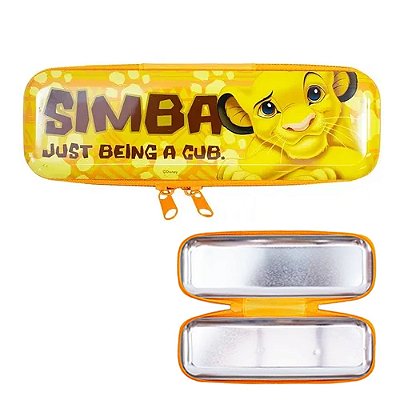 Estojo Metal Amarelo Simba Rei Leão - Disney