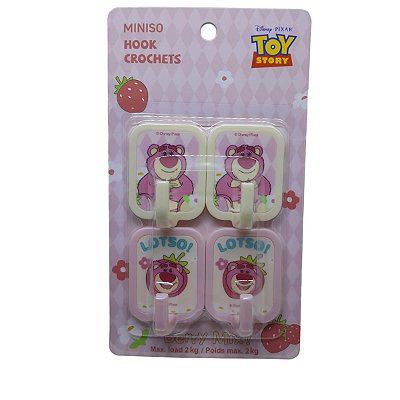 CONJUNTO DE GANCHOS ADESIVOS COLEÇÃO DISNEY LOTSO FRUTAS 4 PÇS.