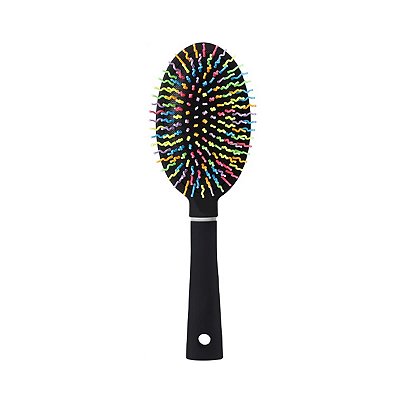 ESCOVA DE CABELO OVAL COM ALMOFADA DE AR ARCO - ÍRIS 23 CM.