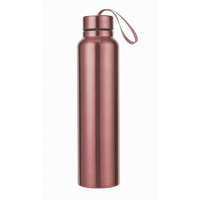 GARRAFA COM ALÇA ESPORTIVA DE AÇO INOX ROSA  950 ML.
