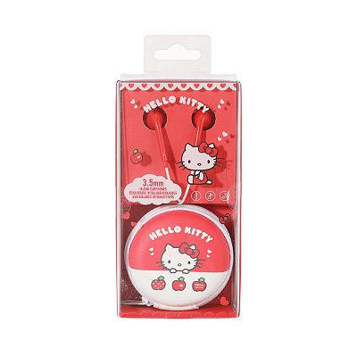 FONE DE OUVIDO SANRIO HELLO KITTY COM CAIXINHA TIPO C.