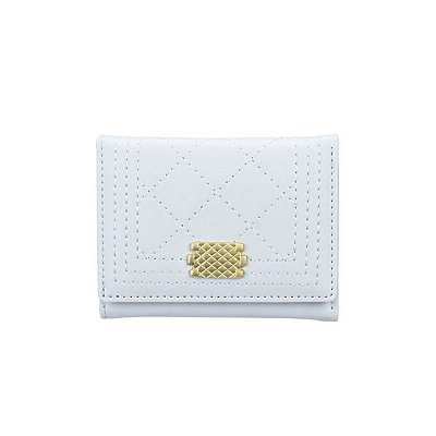 CARTEIRA COM PORTA CARTÃO COM FERRAGEM AZUL CLARO 11 CM.