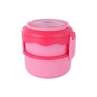 BENTO BOX REDONDA CAMADA DUPLA DISNEY STITCH E ANGEL 1100ML.