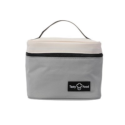 BOLSA TÉRMICA MOUSSE TASTY FOOD BICOLOR CINZA 18 CM.