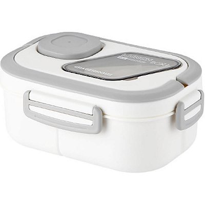 BENTO BOX COM TALHER LUNCH BOX BRANCO 1200 ML.TAMANHO 19 X 13 X 10 CM.