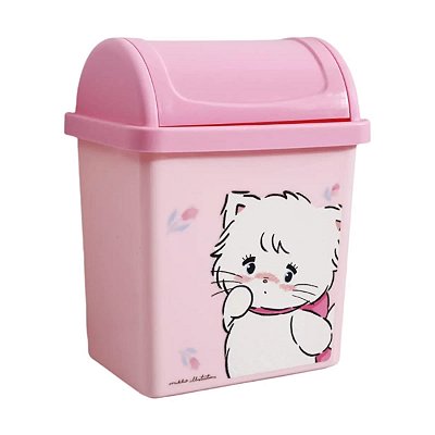 LIXEIRA DE MESA COM TAMPA BASCULANTE MIKKO MINISO 13X10X6CM.