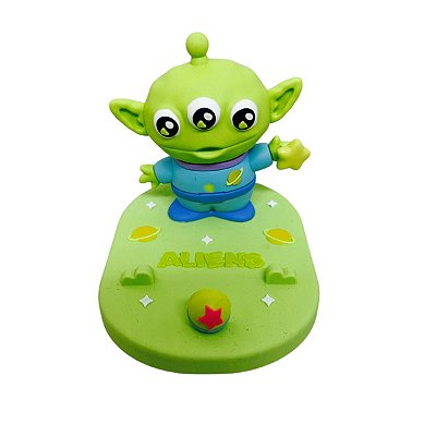 SUPORTE DE MESA PARA CELULAR COLEÇÃO DISNEY PIXAR ALIENS MINISO 9X6CM.