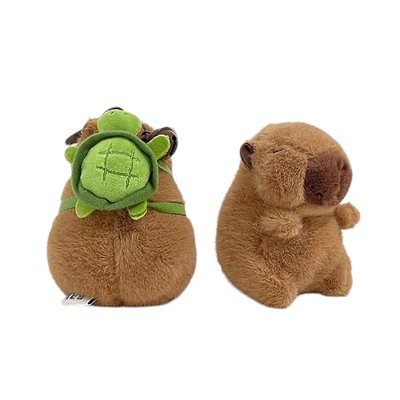 Chaveiro Capivara Pelúcia Com Mochila Tartaruga Miniso