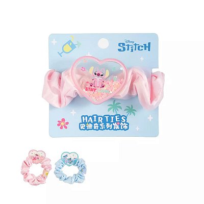 ELÁSTICO DE CABELO MODELO DISNEY STITCH AND ANGEL 1 PEÇA. 10 CM. MINISO