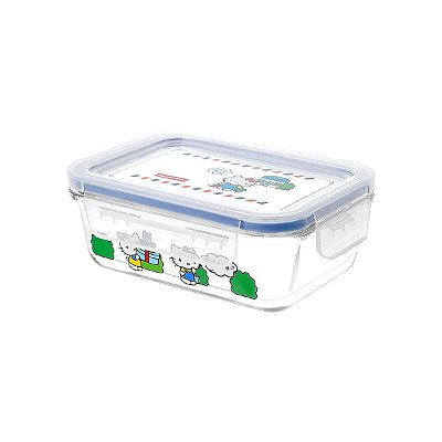 POTE DE VIDRO PARA MARMITA MODELO SANRIO HELLO KITTY 570ML AZUL MINISO