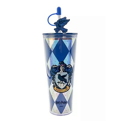 COPO COM CANUDO HARRY POTTER RAVENCLAW MINISO 800 ML.