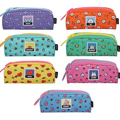 ESTOJO ESCOLAR COLEÇÃO  BT21 22 X 7 X 9 CM.
