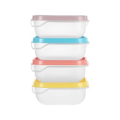 CONJUNTO DE POTES QUADRADOS 4 PEÇAS 180 ML.
