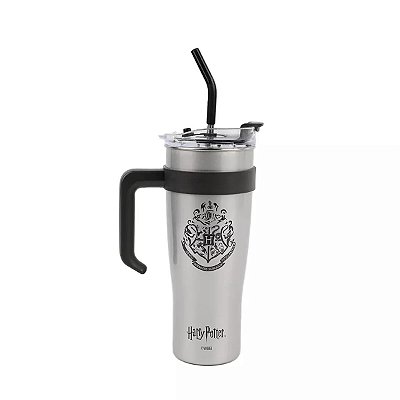 COPO COM ALÇA DE AÇO INOX HARRY POTTER HOGWARTS MINISO 1,6 L
