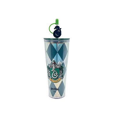 COPO COM CANUDO HARRY POTTER SLYTHERIN MINISO 800 ML.