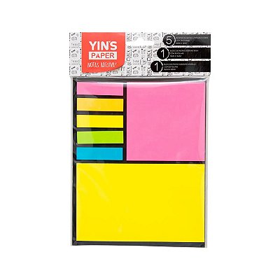 BLOCOS ADESIVOS COM 7 PEÇAS TAMANHOS DIFERENTES MINISO.