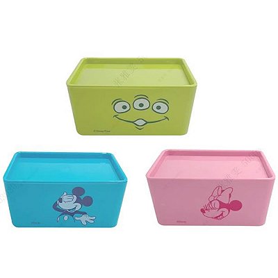 CAIXA ORGANIZADORA COM TAMPA DISNEY SMILE FACES MINISO 17,7 X 13,1 X 8,3 CM