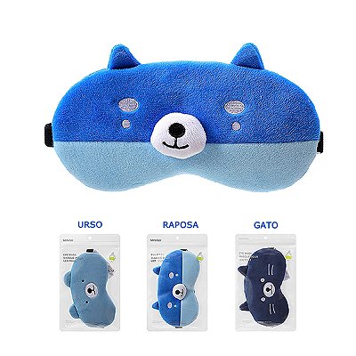 MÁSCARA PARA DORMIR COM GEL BICHINHO FOFINHO MINISO 19 CM.