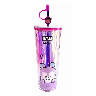 COPO DE CAMADA DUPLA COLEÇÃO BT21 MANG 800ML. MINISO