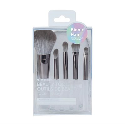KIT MINI PINCEIS PARA MAQUIAGEM COM BOLSA 5 PEÇAS MINISO